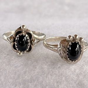 Set-Onyx Sterling Rings